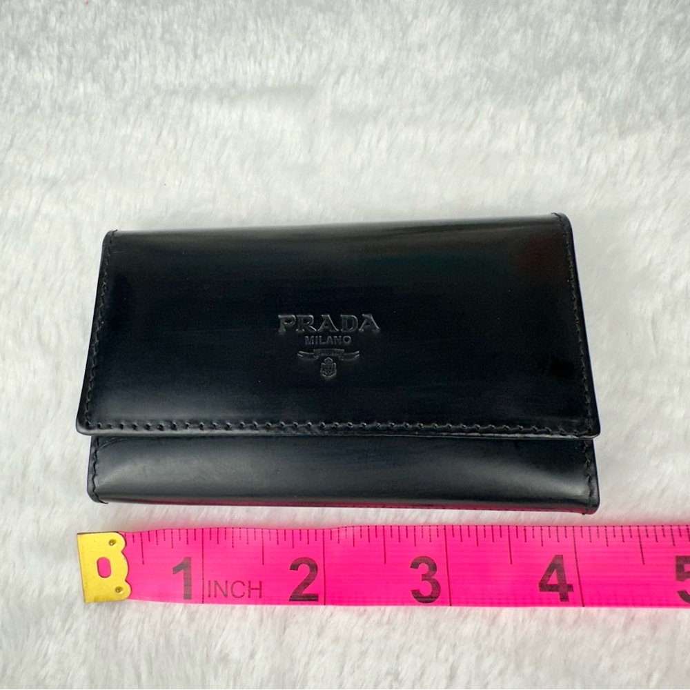 Prada Matte Black Patent Leather Key Cles wallet - Picture 11 of 12